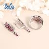 Bolaijewelry Кольца с натуральным родолитом, серьги из стерлингового серебра 925 пробы, изысканные украшения для женщин, жены, роскошный дизайн, подарок на годовщину