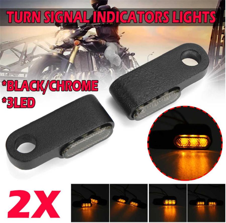 2x Universal 8mm Aluminum Smoke Mini LED Motorcycle Turn Signal Indicators Blinker Lights
