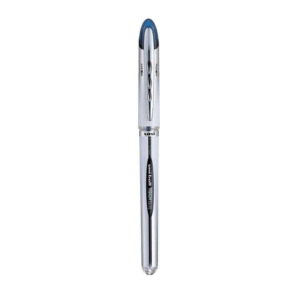 UNI-BALL Vision Elite Roller Pen Set Pack of 3 Blue Smooth Writing Pens for Office Home & School