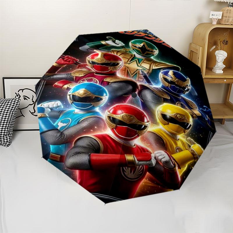 Superhero Power Rangers Umbrella Manual Open Close Umbrella Anti-UV Sun Rain Dual Use Umbrella
