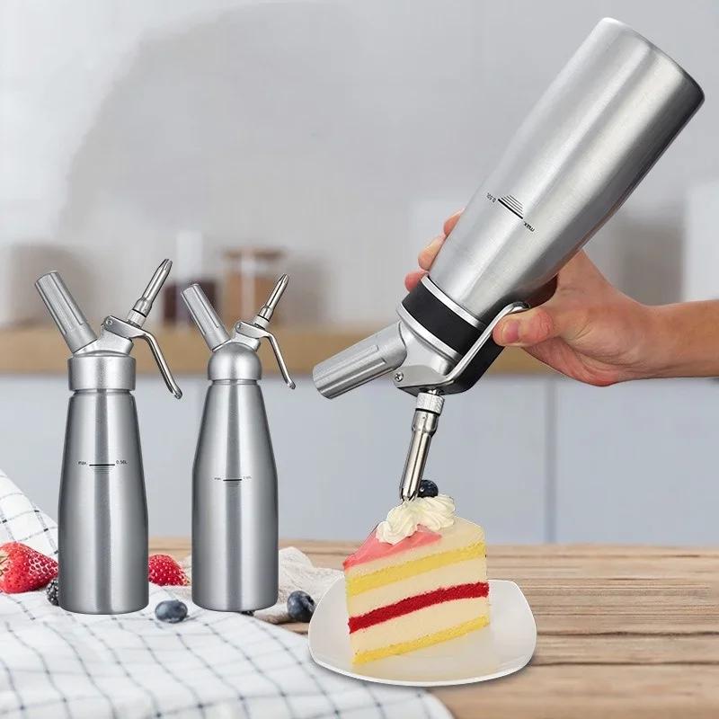 500/1000ml Whipped Cream Gun Cream Dispenser Stainless Steel Cake Piping Gun Siphon Squeeze Bottle Dessert Tool Cream Whippers