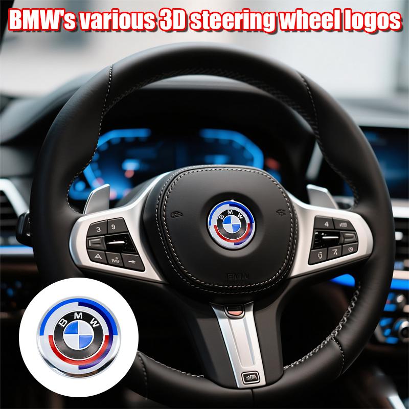 CDKO4 45mm Steering Wheel Emblem For BMW E46 E90 F30 50th Anniversary Interior Badge G20 F10 X1 X3 X5 Logo Decal Auto Parts Accessory