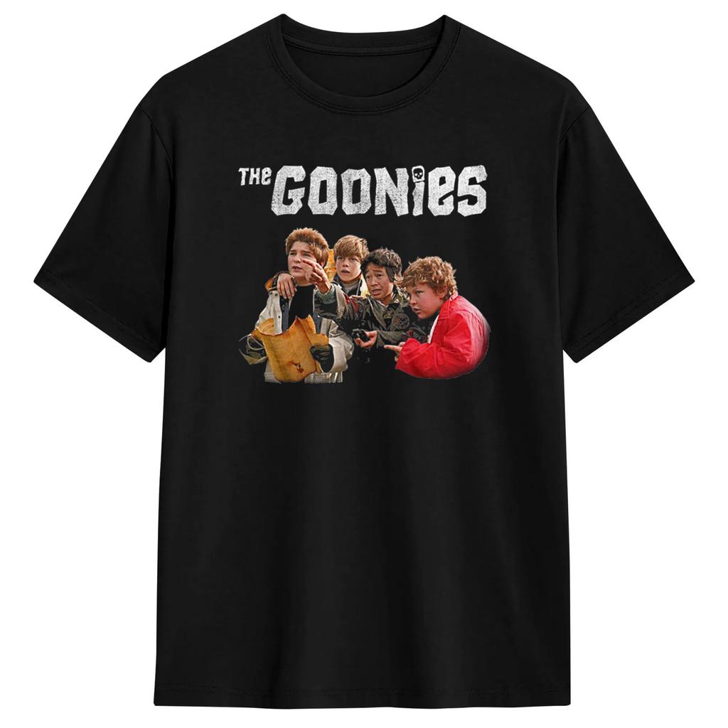 The Goonies Logo and Characters T-Shirts Men Women Vintage 100% Cotton Tees Crew Neck Short Sleeve T Shirt Big Size Tops