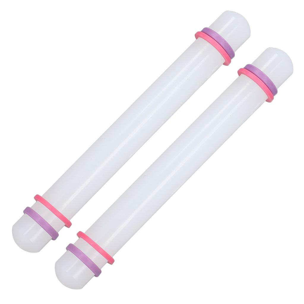 2Pcs Plastic Rolling Pin Safe Durable Sturdy Plastic Nonstick Surface Wide Application Small Rolling Pin