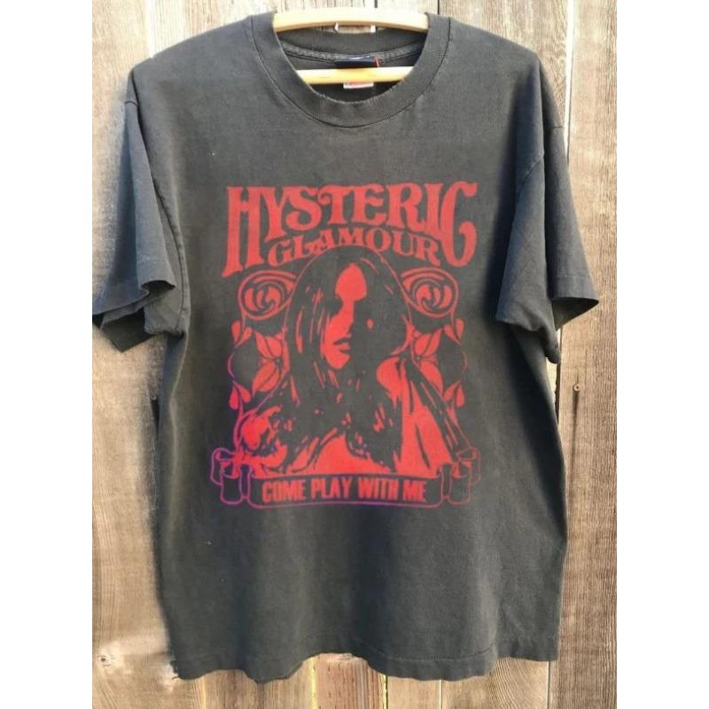 Hysteric Glamour Tour T-shirt, summer casual t-shirt, suitable for both men and women, fashionable casual t-shirt.
