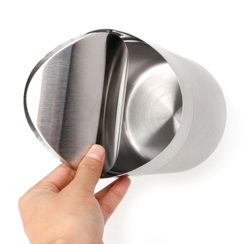 Stainless Steel Desk Trash Bin Countertop Waste Can With Swing Lid 1.5 L