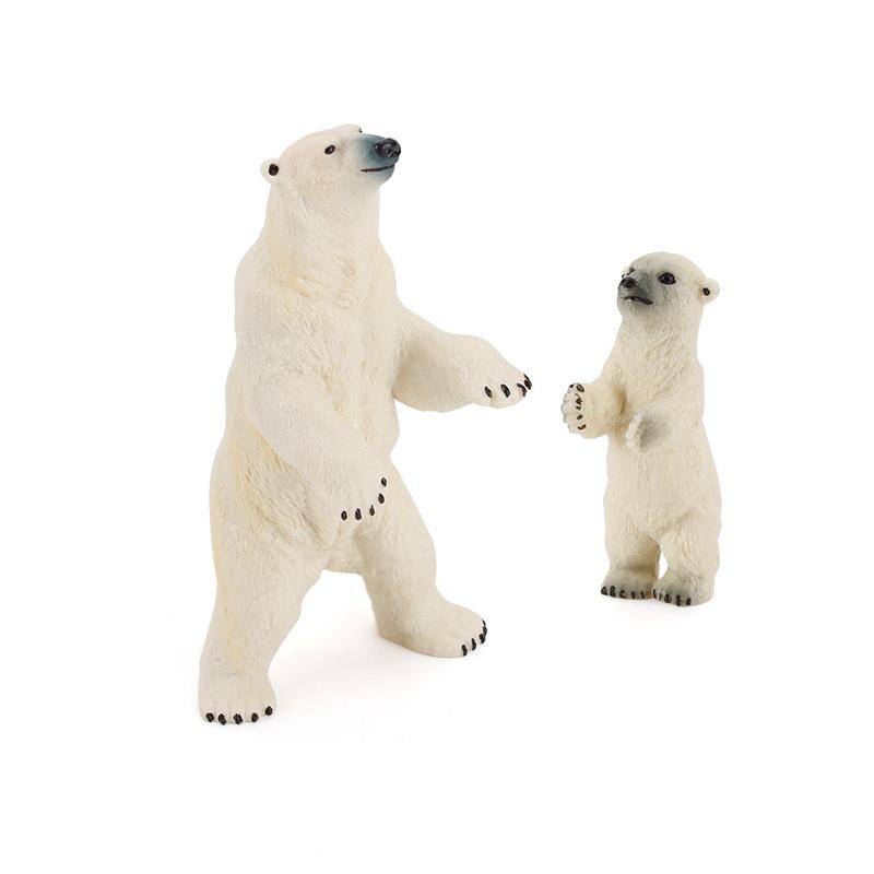 Simulation Bear Figurines Model Kids Toys Gift Wild Animals Action Figure Cute Decorations Models White Bear Figures Collection