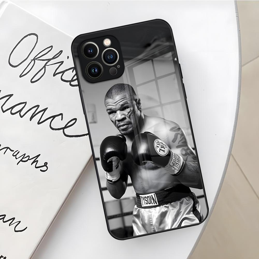 Чехол для телефона Мужской Боксер Майк Тайсон для Iphone 16 15 14 12 11 13 Pro Max Mini X Xr Xs Se 8 Puls Стеклянная Крышка