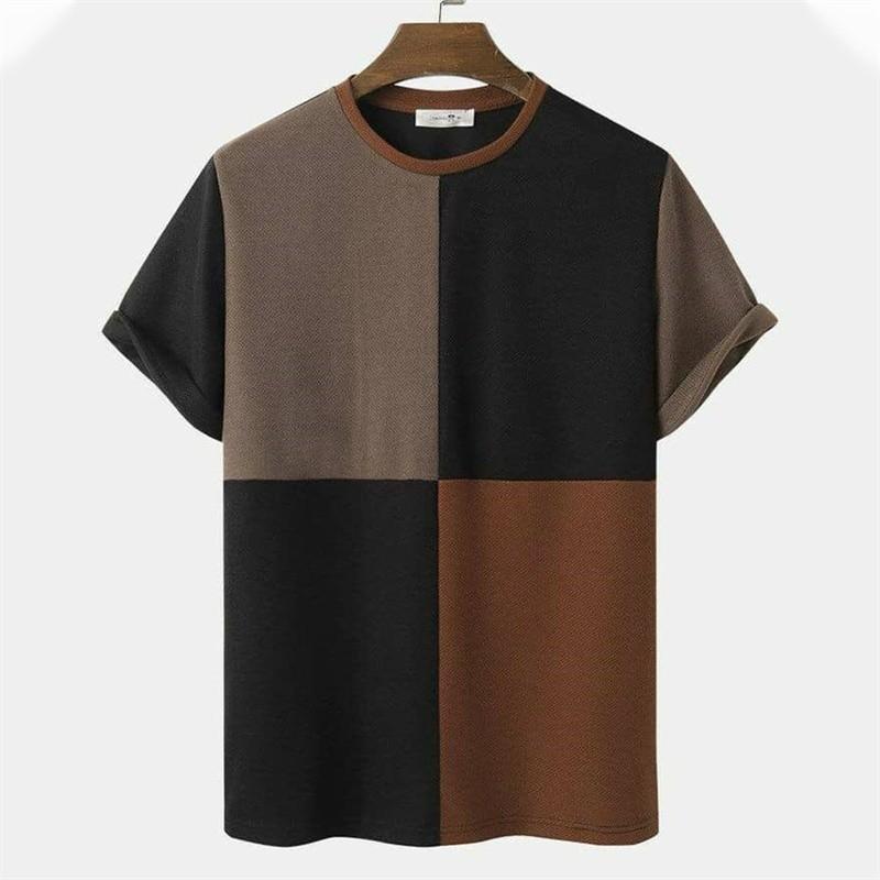 Мужская футболка новая, простая, с коротким рукавом, модная рубашка, Харадзюку, ретро, мужская футболка, свободная, большая мужская, одежда