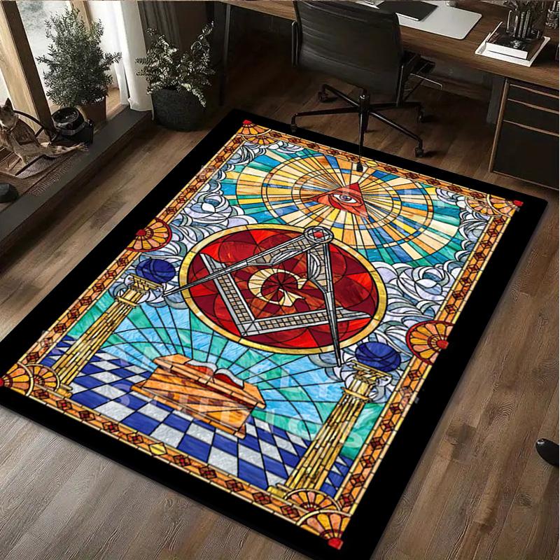 Freemason 1Pc Print Rug - home decoration Carpet For Living Room Bedroom Flooring Computer Chair Area Rug