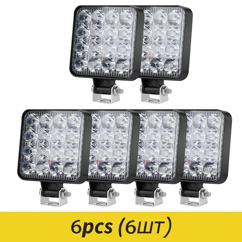 4 шт. 12 В светодиодная панель 48 Вт мини светодиодный рабочий фонарь внедорожный прожектор для Jeep Truck 4X4 внедорожник ATV Barra светодиодные фары
