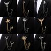 Japan And Korea Fashion Personalized Collar Pin Men'S Shirt Cover Chain Eagle Crown Fringed Chain Collar Cross Jewelry