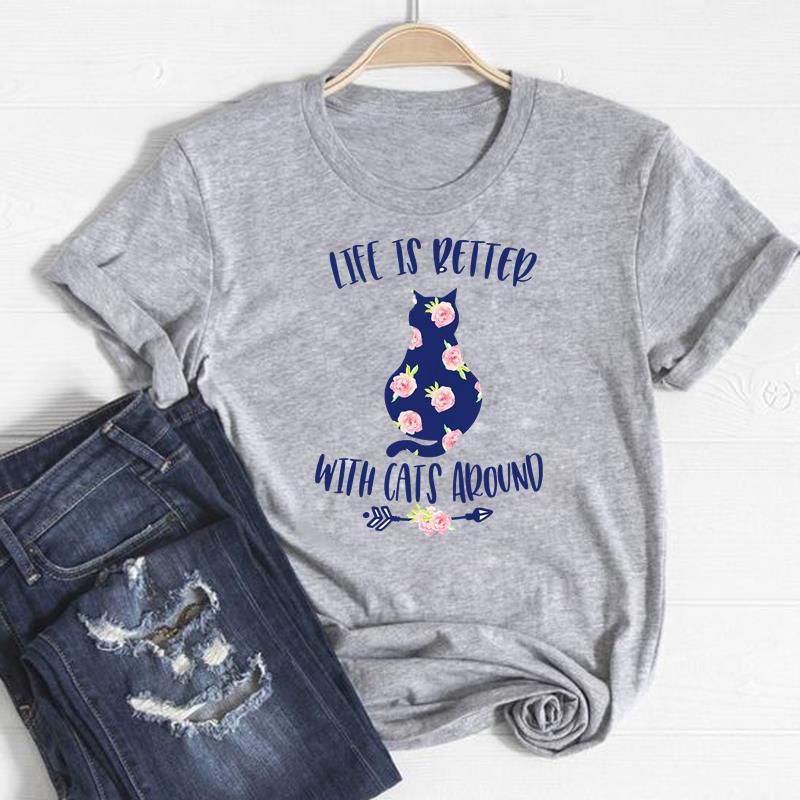 Одежда, повседневная женская футболка с коротким рукавом в стиле 90-х годов с милым котом и домашним животным, женская футболка с принтом, модная футболка
