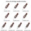 50 assorted картриджей для татуировки, смешанный размер #10 Bugpin Round Liner Shader Magnum - по 5 шт. каждого 5RL, 7RL, 9RL, 11RL, 5RS, 9RS, 15M1, 21M1, 15RM,