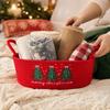 Christmas Tree Embroidered Cotton Rope Storage Basket with Handles, Basket and for Baby Toys and Home Clutter