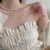 Waterproof Pink Butterfly Clavicle Tattoo Sticker, Washable for Students