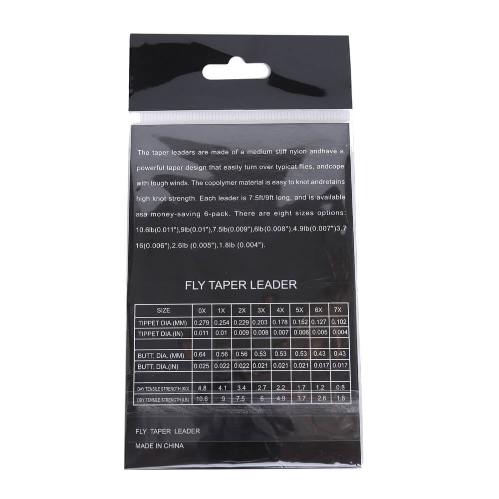 Raprance Pre-Tied Loop Tapered Leader Fly Fishing Leader 6 Pack, 9FT,Nylon Clear Fly Line Leader 3X 4X 5X 6X