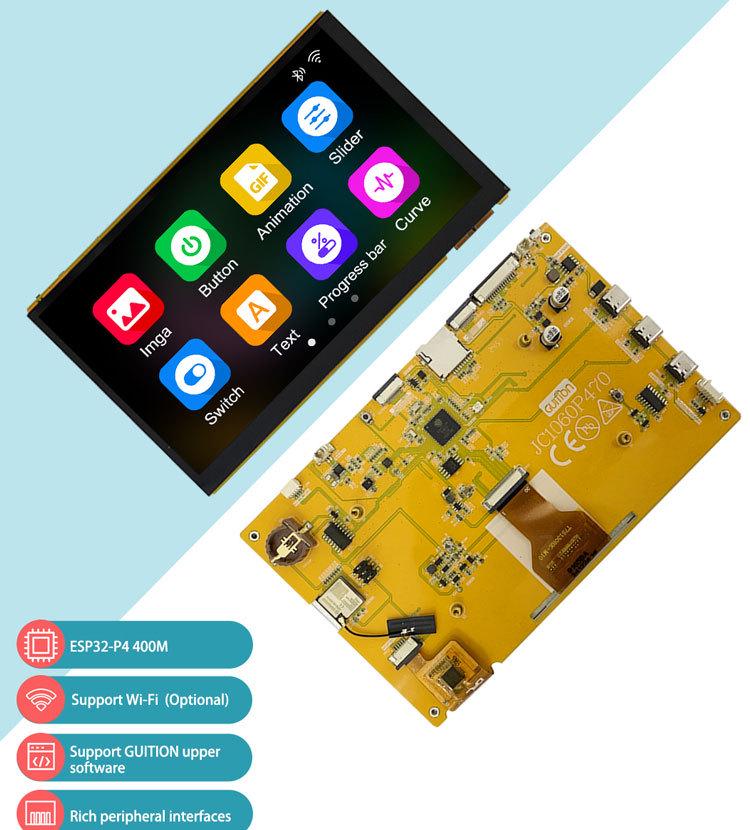 Емкостный сенсорный экран 7" ESP32P4 с 32M PSRAM, 16M Flash, разрешением 1024x600, WiFi и Bluetooth