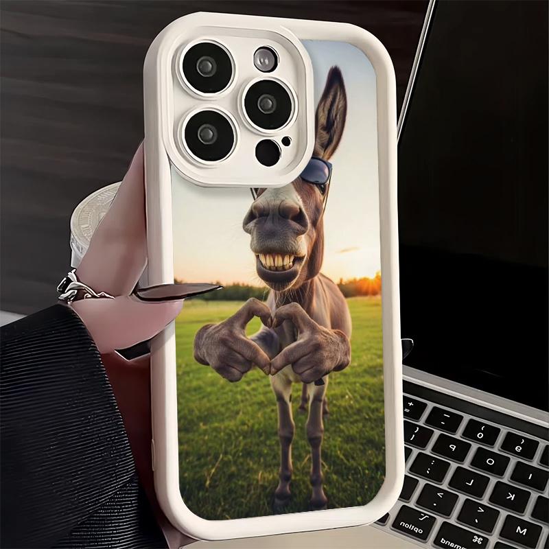 Чехол для телефона iPhone 17 Air 16E 15 16 Pro Max с забавным изображением осла, а также для iPhone 14 Plus 13 12 Mini, мягкий силиконовый чехол.