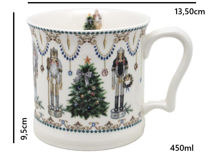 Porcelain Christmas Mug 450 with Nutcracker Motif