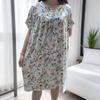 Women's Cotton Silk Mid-Length Nightgown - Summer Pajamas Plus Size Homewear for Middle-Aged and Elderly