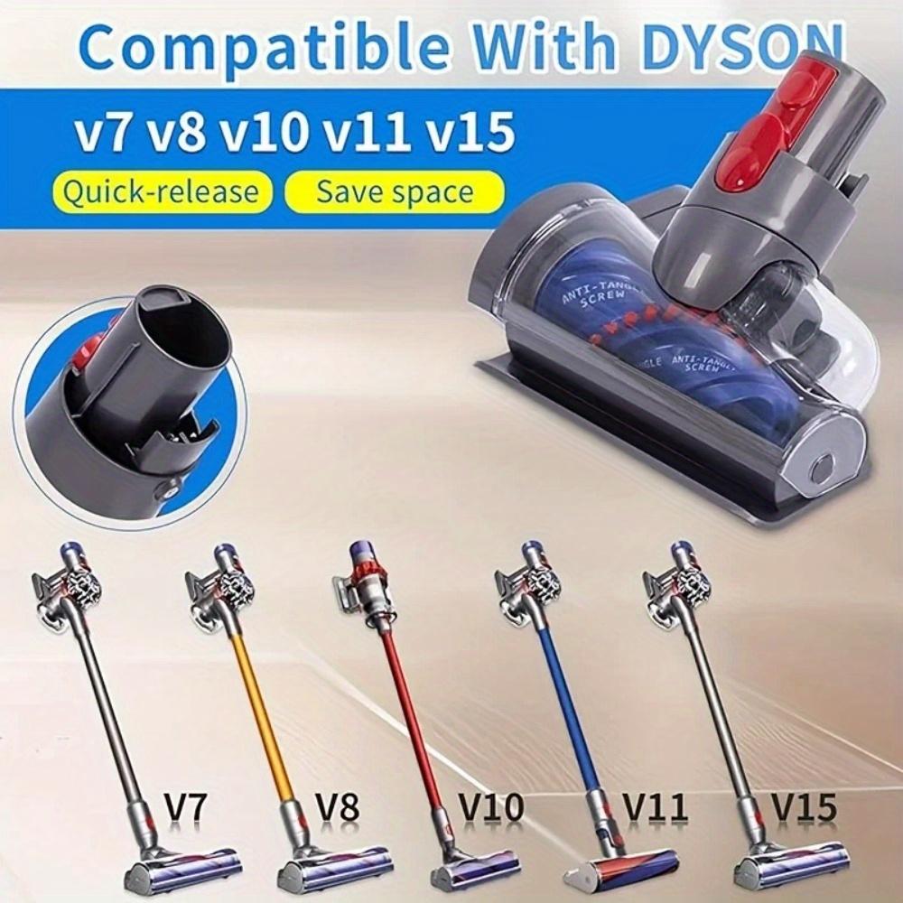 Anti-Tangle Mini Motorized Brush Head for Dyson V7 V8 V10 V11 V15 Vacuum Cleaner Part, Suitable for Sofas, Beds, Car Seats