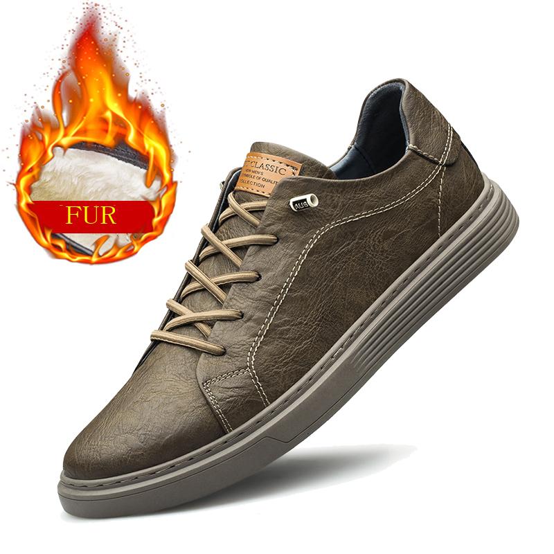 Fashion Outdoor Leisure Shoes Genuine Leather Men's Shoes Brand Sneakers Shoe New Skateboarding All-Match Comfortable Shoes Men