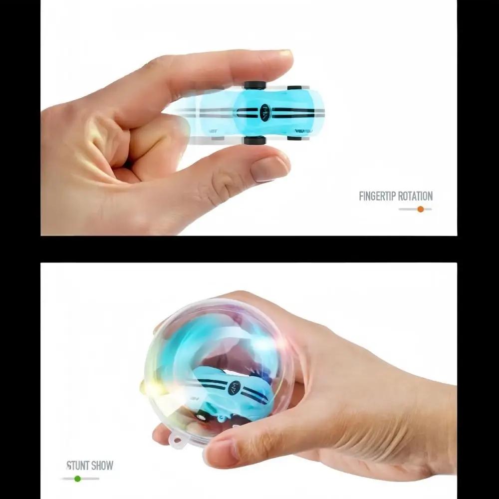 Mini Racing High Speed Car With Ball Flash Spin Racer 360 Stunt Rotation Flip Racers With Light Vehicle Model Kids Toys Boy Gift