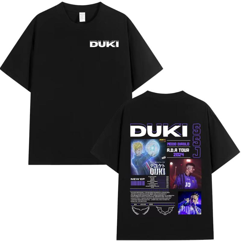 Рэпер Duki ADA Tour Мерч Футболка Унисекс Женская Одежда Хлопок Уютные Оверсайз Футболки Хип-Хоп Футболки с Коротким Рукавом Streetwear