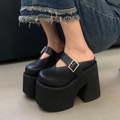 Новый стиль Популярные женские тапочки для женщин большого размера Носите тапочки размера 34-43 Лето 11 см Толстая подошва Zapatos Mujer