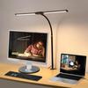 Office LED Desk Lamp, Eye-Friendly Desk Light with 3 Color Modes, 10 Brightness Levels, Adjustable Flexible Gooseneck, 18W DC12V Desk Lamp with Clamp