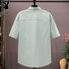 PLAYBOY Men's Washed Pure Cotton Workwear Short Sleeve Shirt
