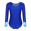 Girls Dance Leotard Long Sleeve Rhinestone Patchwork Jumpsuit for Gymnastics Training Performance