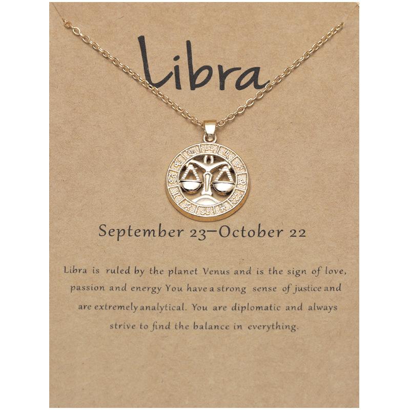 12 Zodiac Signs 3D Image Pendant Necklace Ins In Stock Zodiac Card Collarbone Chain