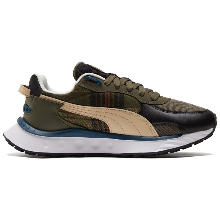 Puma Мужские кеды Wild Rider из фланели, зелено-синие 384186-02