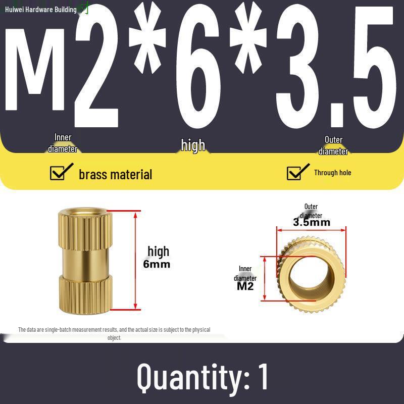 Two-Way Injection Molding Copper Knurled Nut Insert (M2-M8)