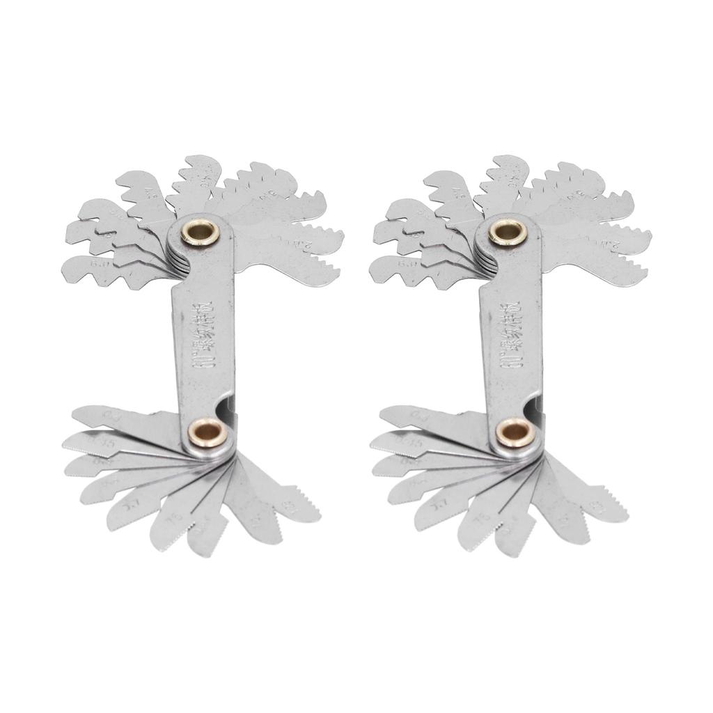 2 шт. резьбовой калибр 60 градусов 20 лезвий метрический нержавеющая сталь промышленный инструмент для измерения шага винта