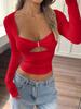 Di Yun Y2K Sexy Solid Color Long Sleeve T-shirt for Women - Autumn/Winter 2025 Collection