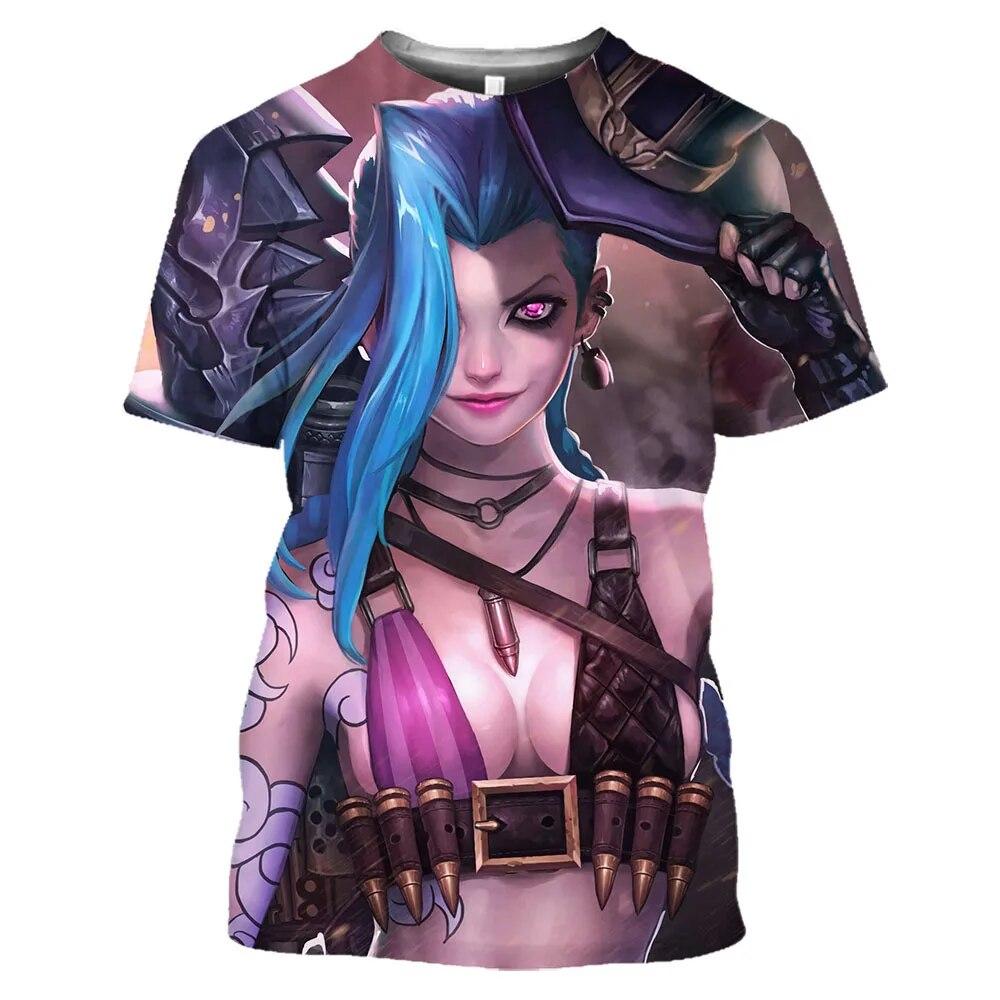 Anime LoL Arcane T Shirt Men Women Fashion League Of Legends 3D Print T-shirt Kids Hip Hop Tops Tees Boy Tshirt Game Camiseta… More