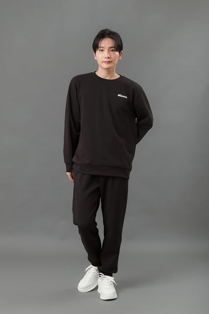 MIKASA Crewneck Size S Sweatshirt, Black, (Unisex) 2631-BKS
