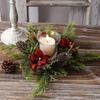 1pc/2pcs Gorgeous Holiday Candle Holder with Stunning Floral Wreath Perfect for Christmas Decorations and Table Centerpieces