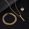 Cross Jewelry Chain Ring Bracelet Necklace 3 Sets