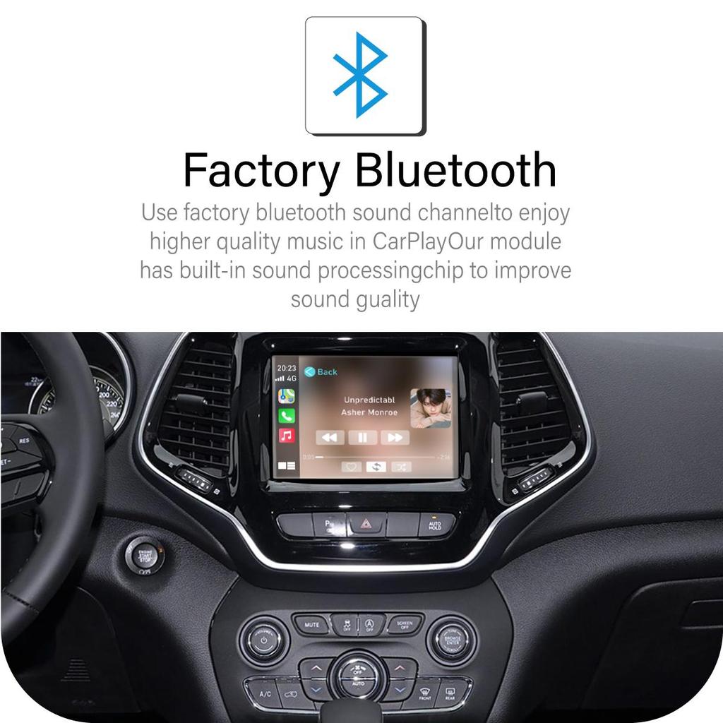 Sinairyu Беспроводной CarPlay Android Auto Mirror Link комплект модернизации совместим с Jeep Liberty 2014-2022