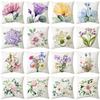 Pillow New Plant Flower Printed Pillow Sofa Pillow Bedside Backrest Short Plush Pillow Cover