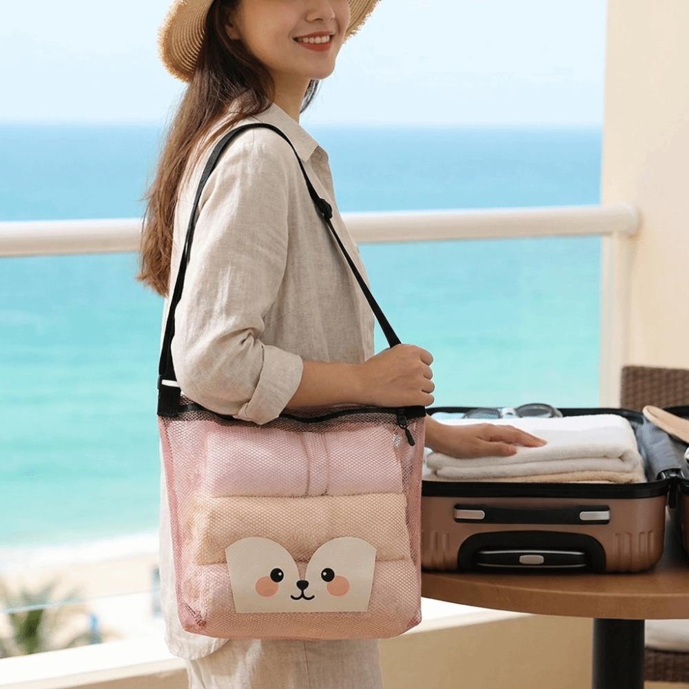 Cartoon Mesh Storage Bag Waterproof Swimming Bag Stylish Gym Bag Spa