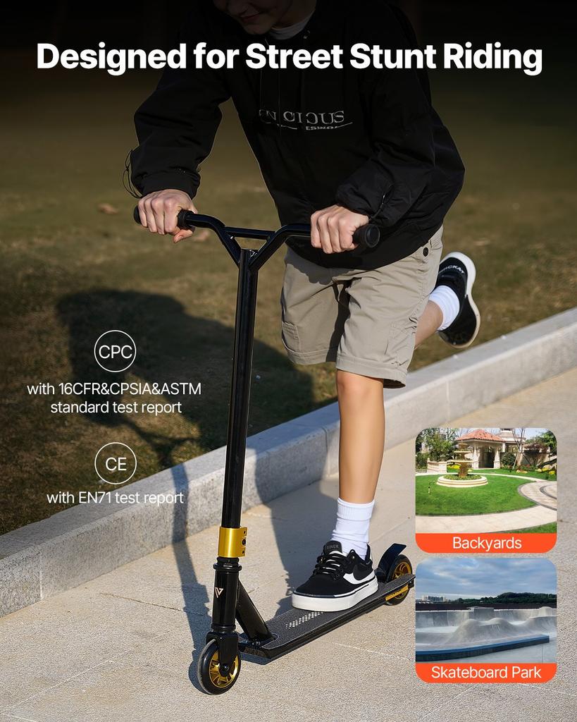 VEVOR Stunt Scooter, Complete Trick Scooters for Kids Ages 11-13 Years, Teens, Adults, Boys, and Girls