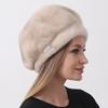 Зимняя шапка для женщин Береты из натурального меха норки Пушистая русская шапка