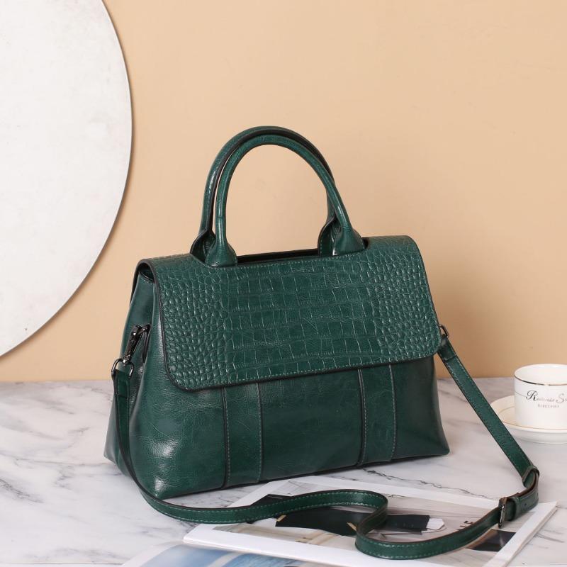 Сумка из натуральной кожи, женская сумка премиум-класса, большая вместимость, крокодиловый принт, сумка через плечо для женщин