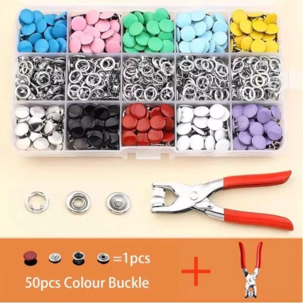 100Pcs Metal Buttons Five Claw Buckle Clamp Set Thickened Snap Press Button Studs Kits  Bags