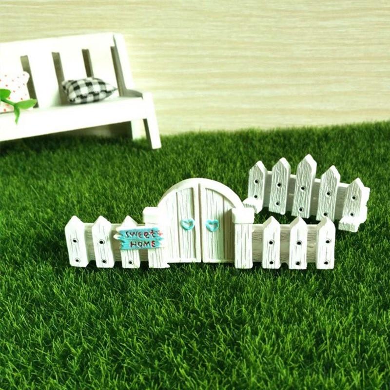 DIY Micro-landscape Fence Railings Decorative Wooden Fence Ornament Diy Resin Design Craft Mini Gard